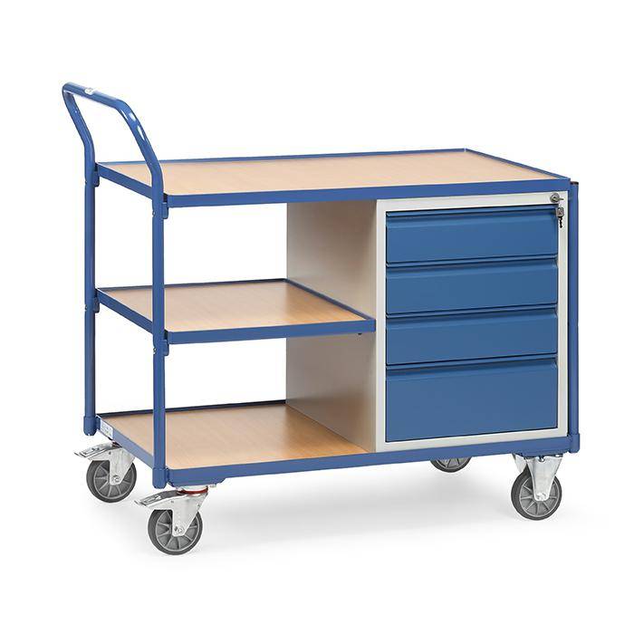 Tischwagen - mit 4 Schubladen und 3 Ladeflächen