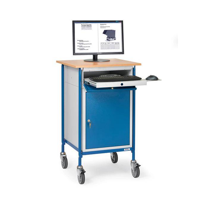 Rollpult - mit waagerechter Schreibfläche und Stahlschrank