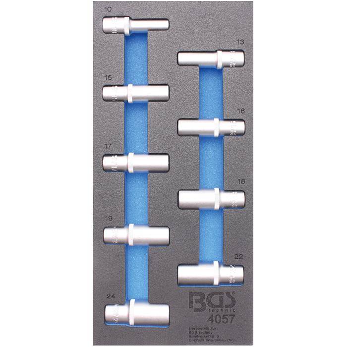 Werkstattwageneinlage - Steckschlüsseleinsatz - tief 1/2 " - 1/3 Einlage - 9-tlg.