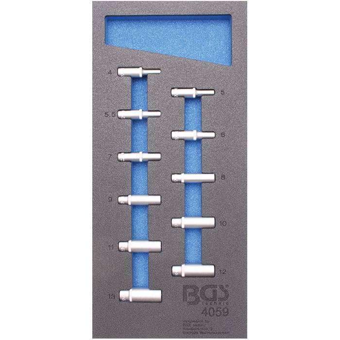 Werkstattwageneinlage - Steckschlüsseleinsatz - tief 1/4 " - 1/3 Einlage - 11-tlg.