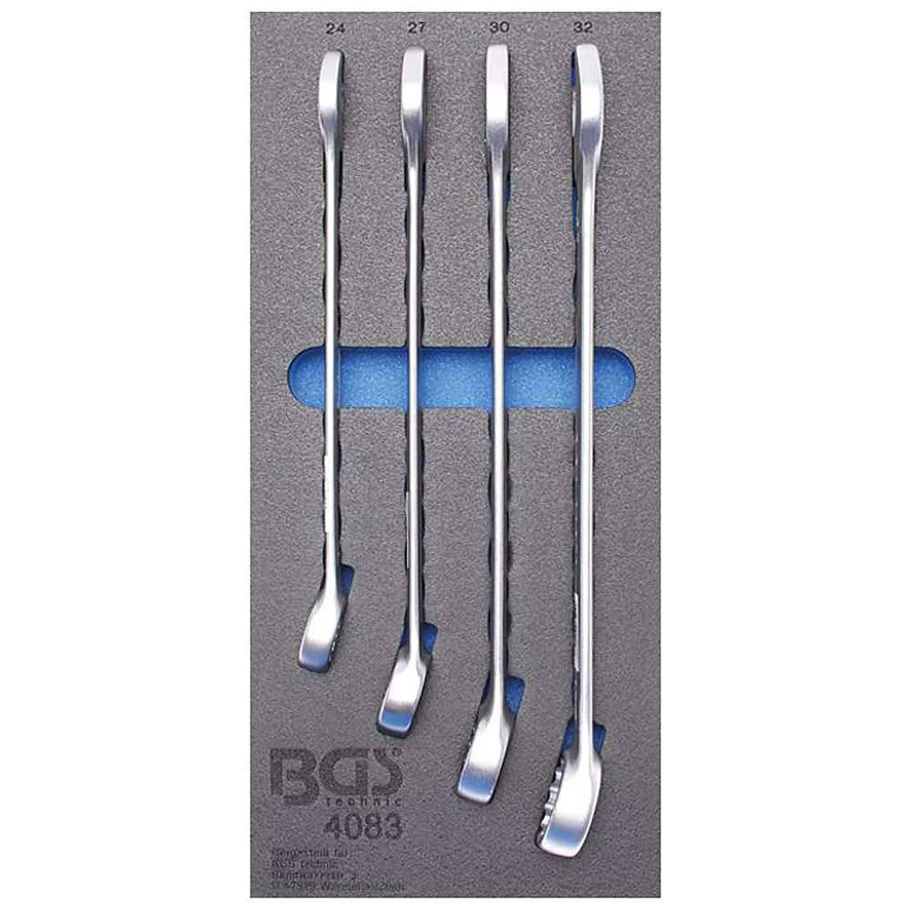 Werkstattwageneinlage - Maul-Ringschlüssel - 24 bis 32 mm - 1/3 Einlage - 4-tlg.