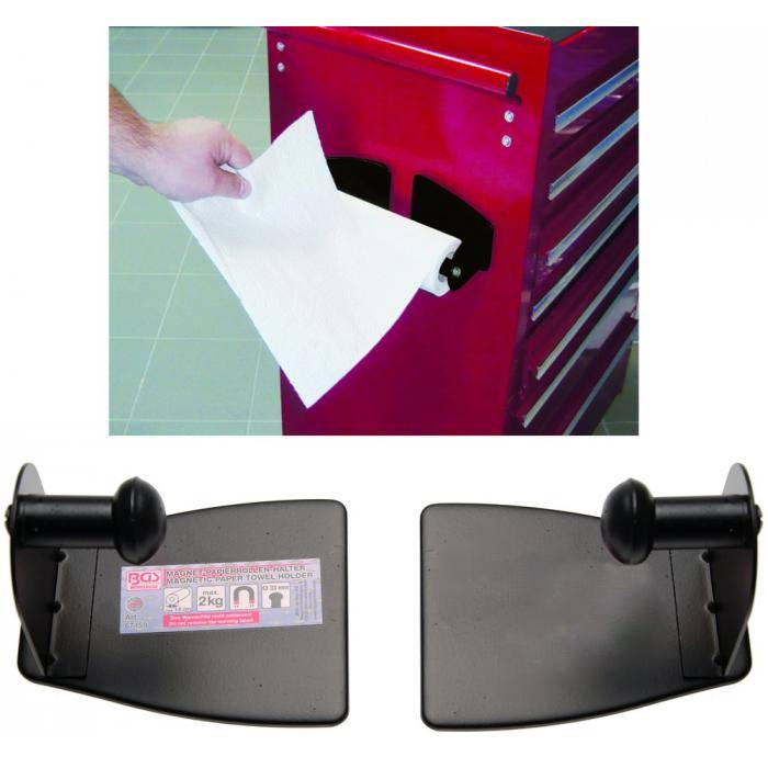 Magnet-Papierrollen-Halter - Rollenaufnahme Ø 33 mm - max. ca. 2 Kg - 2-tlg.