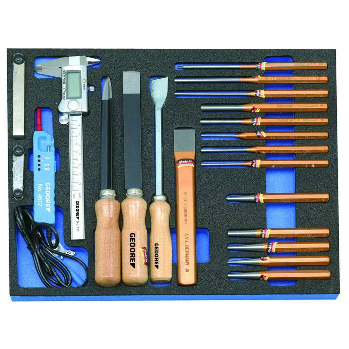 Werkzeugsortiment - in Check-Tool-Modul - Maße - 316,5 x 390 x 35 mm - 22-tlg