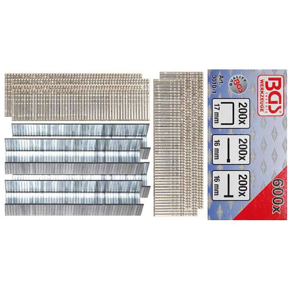 Klammer-Nagel-Sortiment - für Profi-Tacker von BGS - 600-tlg.