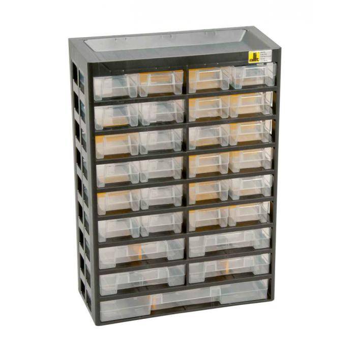 Kleinteilemagazin VarioPlus Basic 47 - 9-zeilig - mit 29 Schubladen - Außenmaße (B x T x H) 305 x 135 x 435 mm