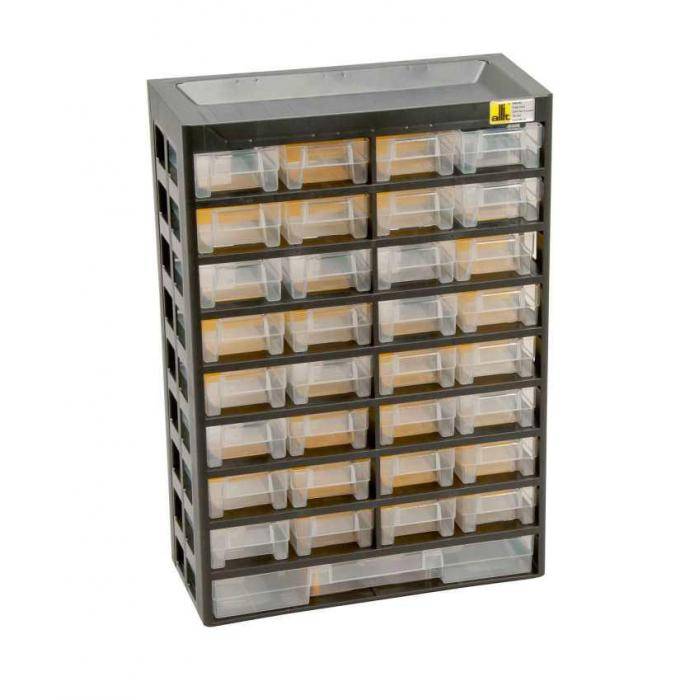 Kleinteilemagazin VarioPlus Basic 54 - 9-zeilig - mit 33 Schubladen - Außenmaße (B x T x H) 305 x 135 x 435 mm