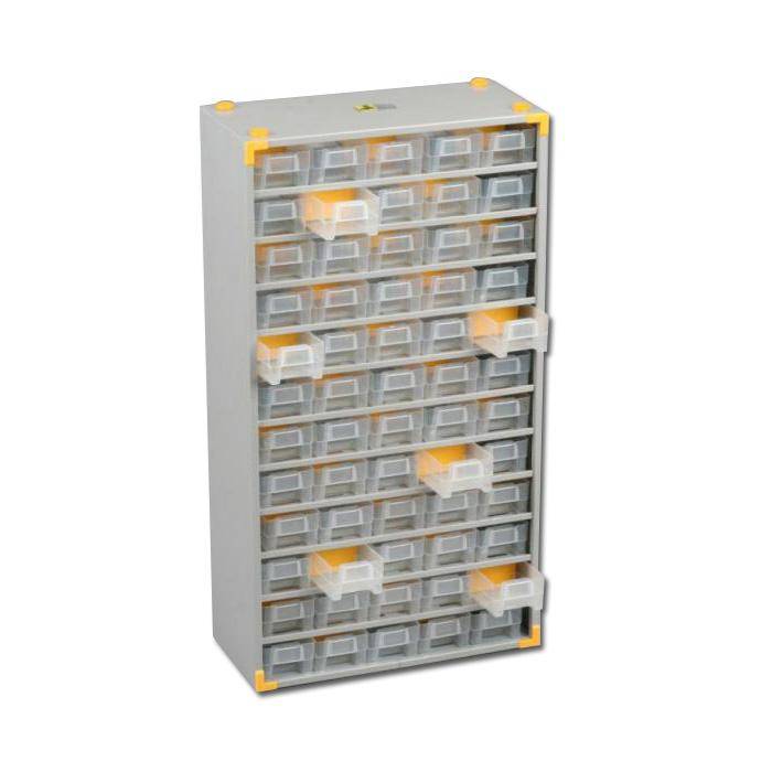 Metall-Kleinteilemagazin VarioPlus Metall 90 - mit 60 Schubladen - Außenmaße (B x T x H) 300 x 140 x 565 mm