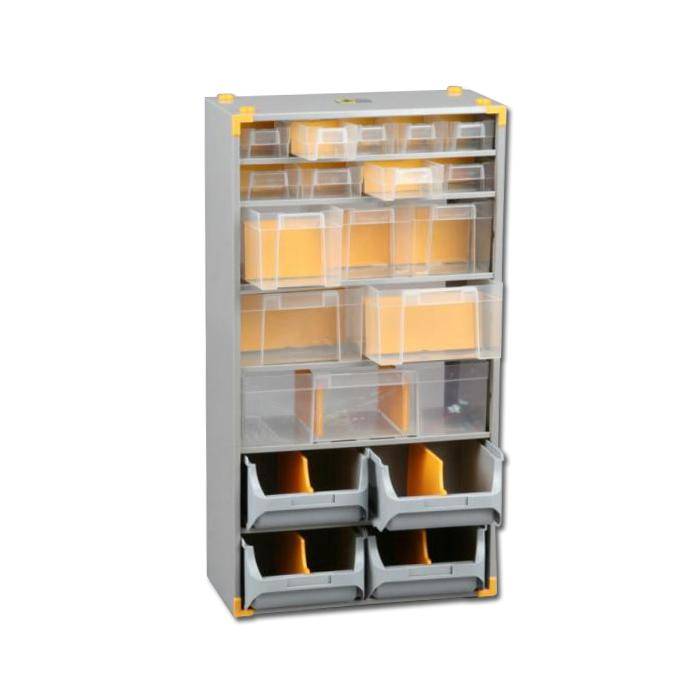 Metall-Kleinteiledepot VarioPlus Depot M 40 - mit 15 Schubladen - Außenmaße (B x T x H) 300 x 165 x 565 mm
