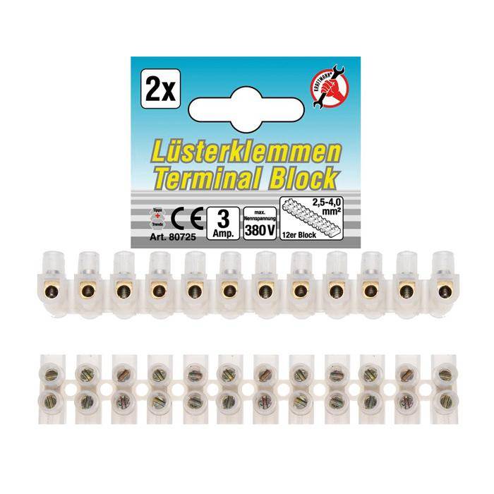 Lüsterklemmen-Sortiment - 2,5 mm² - 2 Stück - 12er Block
