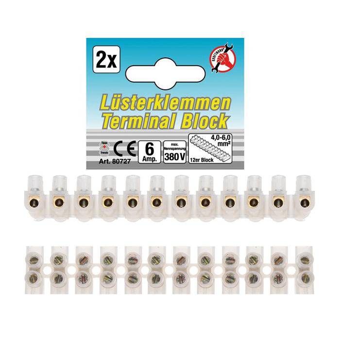 Lüsterklemmen-Sortiment - 4,0mm² - 2 Stück - 12er Block