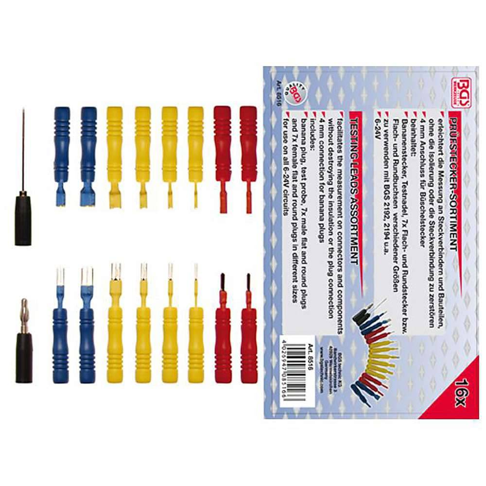 Prüfspitzen - 16-tlg. Sortiment - mit 1,3 mm Testnadel