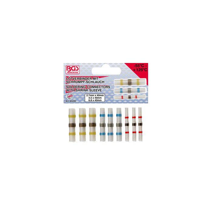 Lötverbinder-Satz - mit Schrumpfschlauch - Länge 40 mm - 9-tlg.