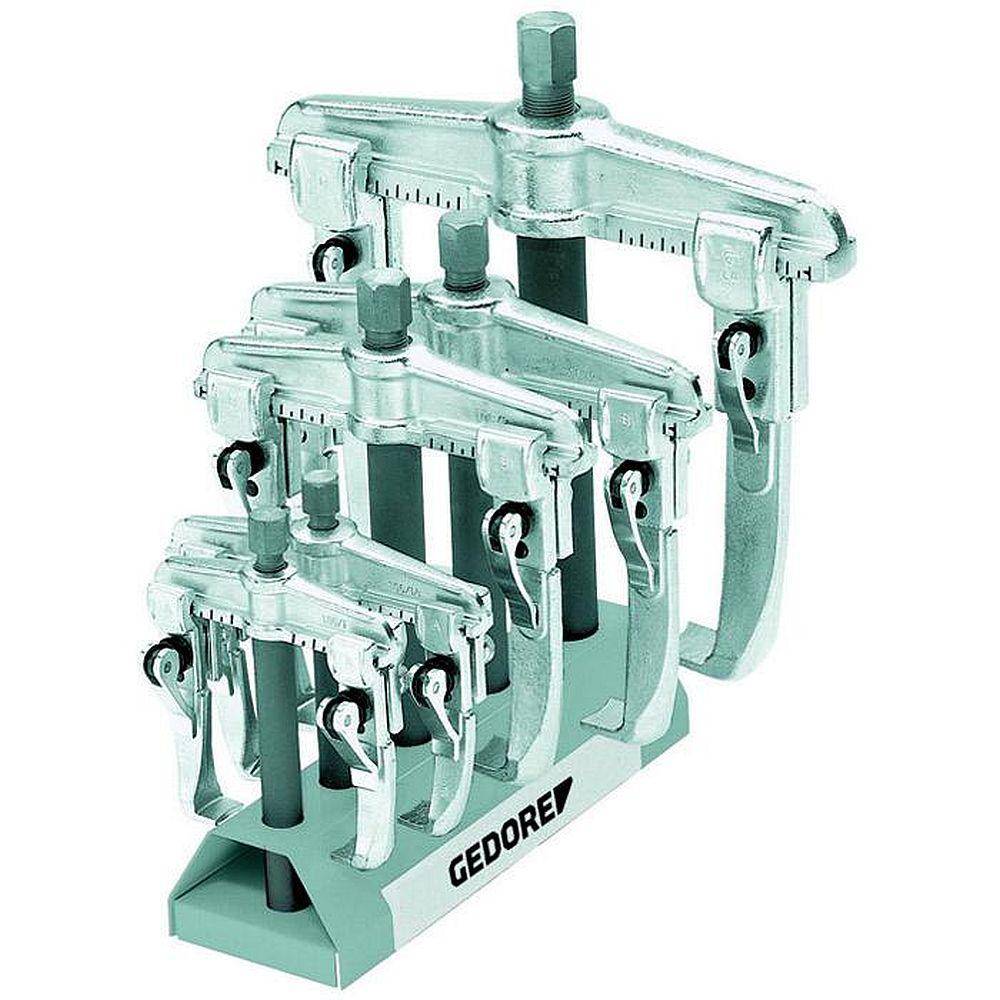 Abzieher-Set mit Ständer - 5-teilig - bis 7,5 t Zugkraft - bis 200 mm Spanntiefe