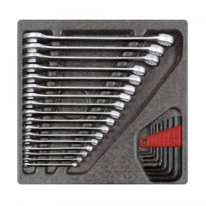 GEDORE red Ringmaulschlüssel- und Winkelschraubendreher-Satz - im Schaumstoffmodul - 26-tlg