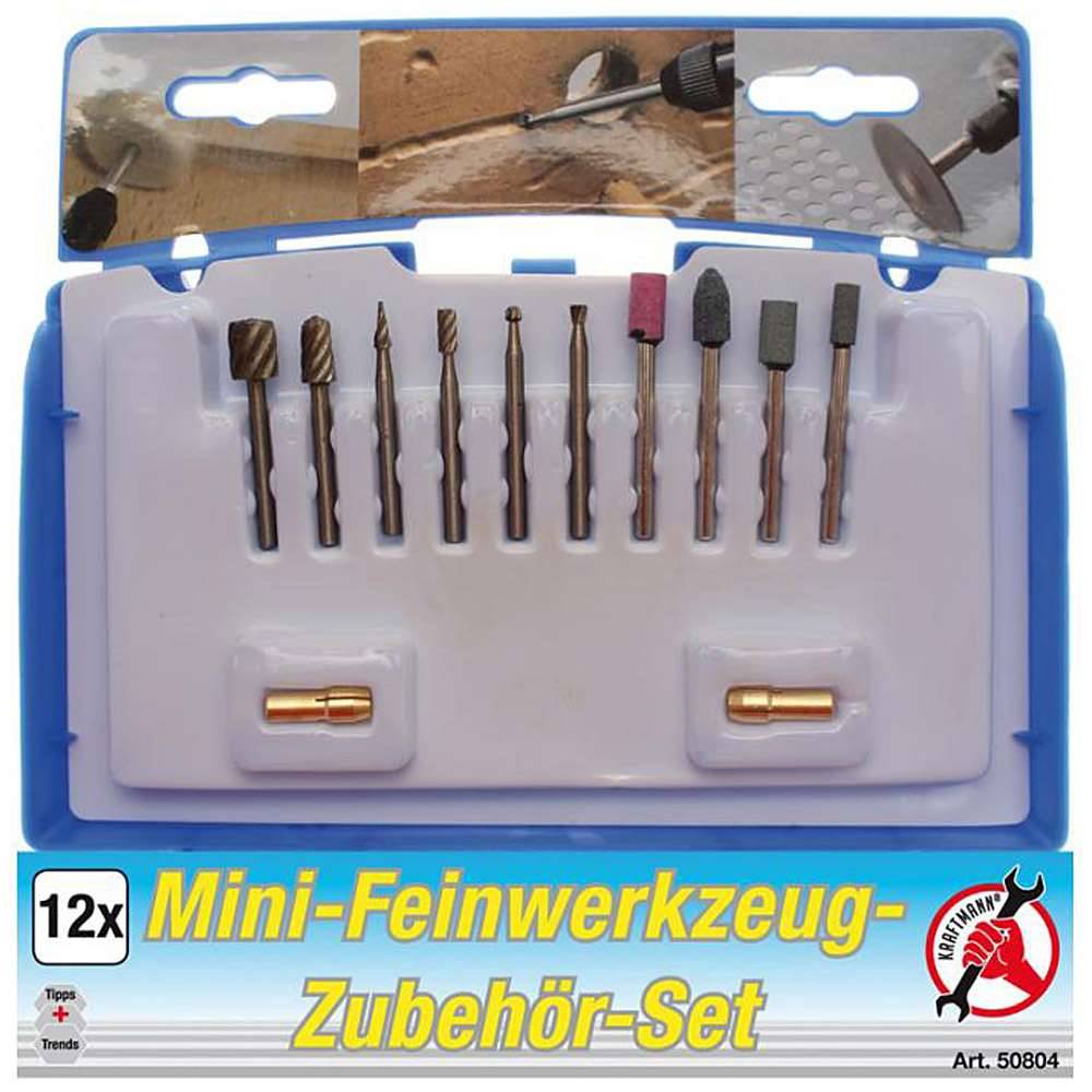 Mini-Feinwerkzeug Zubehör Satz - zum Trennen, Gravieren, etc. - 12-tlg.