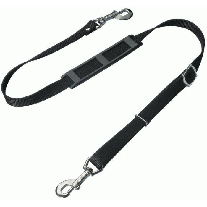 Trageriemen - Maße 1000x30 mm - schwarzer Gurt mit blau-weißem Schriftzug