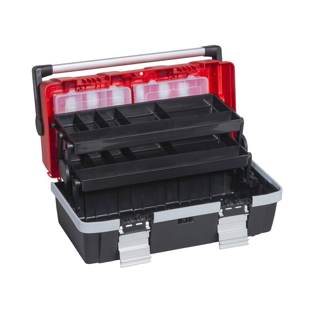 Profi-Werkzeugkoffer McPlus Alu C 18 - Außenmaße (B x T x H) 470 x 250 x 215 mm - Farbe rot/schwarz