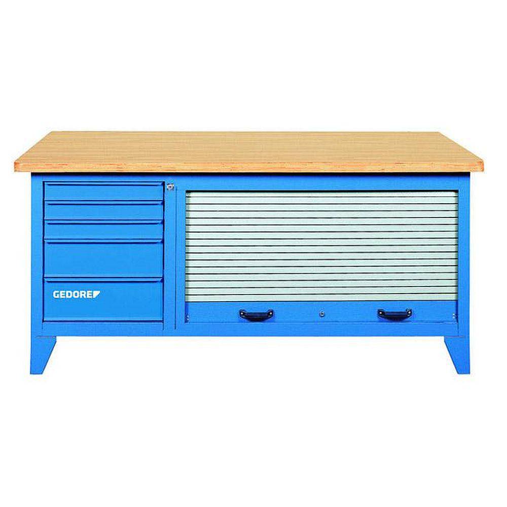 Werkbank - mit Blechjalousie - H 890 x B 1810 x T 170 mm