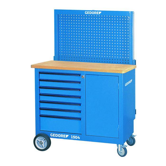 Rollwerkbank - absenkbare Rückwand - 7 Schubfächer - Gesamttragkraft 700 kg