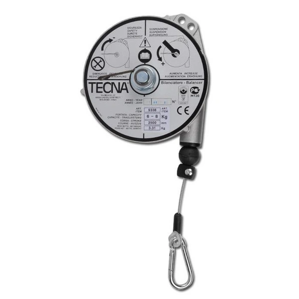 Federzüge - Balancer Typ TCN - 105 kg - Aluminium-Druckguss-Gehäuse - Tragfähigkeit 4,0-6,0 kg - Seillänge 2,5 m - Seildurchmesser 2,5 mm Federzüge - Balancer Typ TCN - 105 kg - Aluminium-Druckguss-Gehäuse - Tragfähigkeit 4,0-6,0 kg - Seillänge 2,5 m - Seildurchmesser 2,5 mm