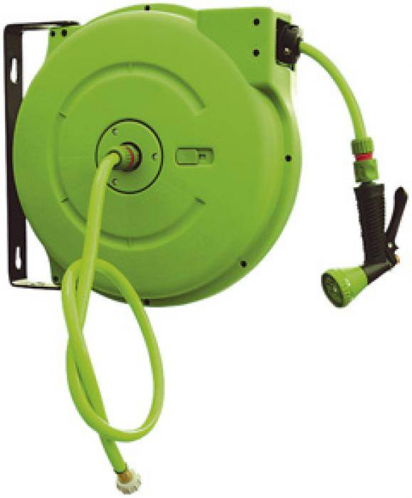Schlauchaufroller komplett mit Schlauch + Sprühpistole G-701