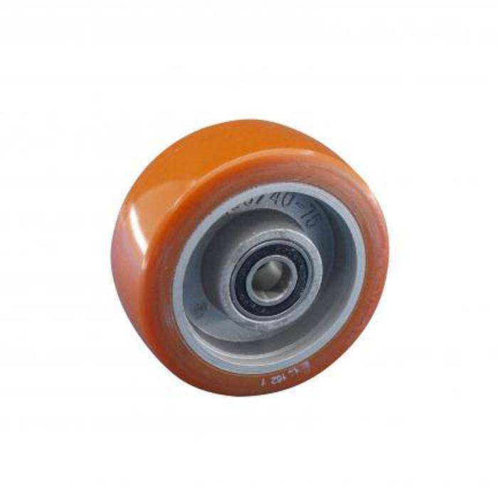 Stützrad - für "Jungheinrich" - PU-Rad - Aluminiumfelge - Rad-Ø 100 mm - Radbreite 40 mm - Achsloch-Ø 15 mm