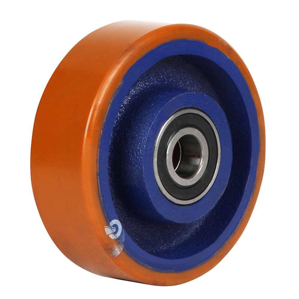 Stützrad - für "BT/Toyota" - PU-Rad - Gussfelge - Rad-Ø 125 mm - Radbreite 40 mm - Achsloch-Ø 20 mm