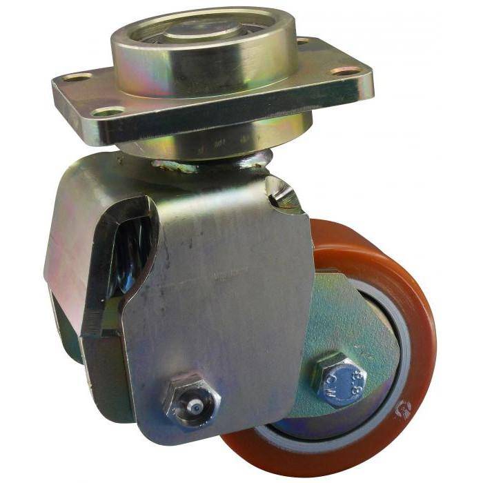 Stützrolle - für "Linde" - Polyurethanrad - Alufelge - Rad-Ø 100 mm - Radbreite 40 mm - Bauhöhe 170 mm