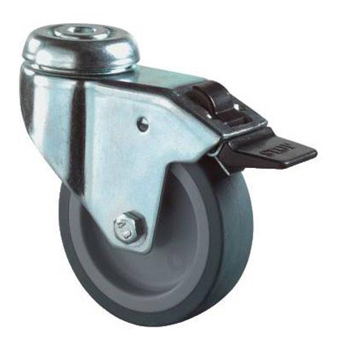 Apparate-Lenkrolle - Gummirad - Rad-Ø 125 mm - Bauhöhe 158 mm - Tragkraft 100 kg