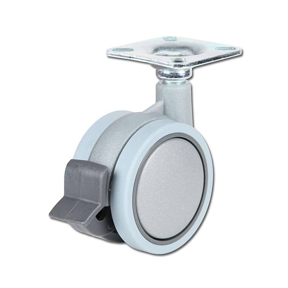 Apparate-Doppelrolle - mit Feststeller - Rad-Ø 75 mm - Bauhöhe 103 mm - Tragkraft 50 kg