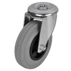 Apparate-Lenkrolle mit Rückenloch - Rad-Ø 100 mm - Bauhöhe 124 mm - Tragkraft 70 kg