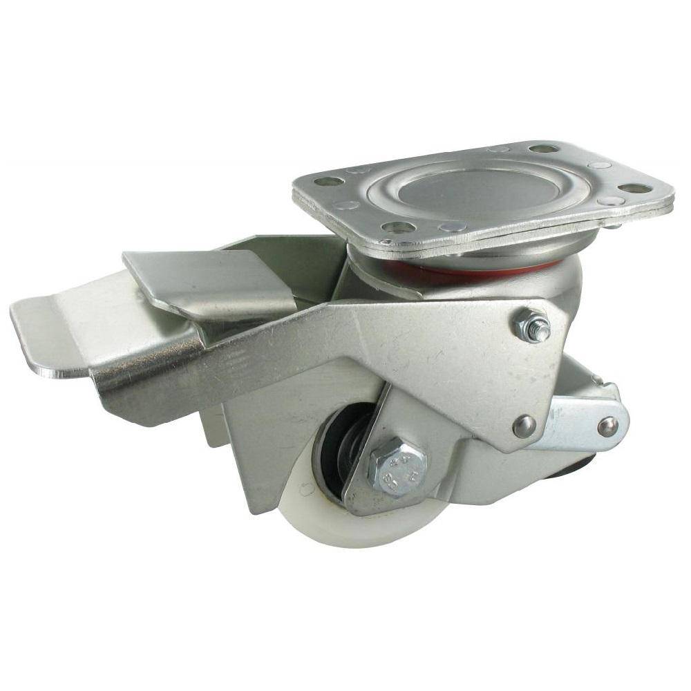 Feststellrolle mit Hebefunktion - PA-Rad - Rad-Ø 80 mm - Bauhöhe 118 bis 123 mm - Tragkraft 350 kg