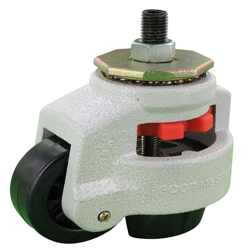 Feststellrolle - Gewindestift - Polyamidrad - Rad-Ø 75 mm - Bauhöhe 120 bis 138 mm - Tragkraft 750 kg