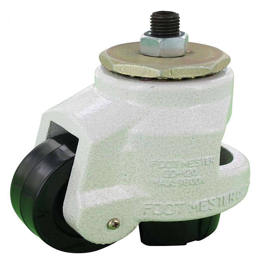 Feststellrolle - Gewindestift - Polyamidrad - Rad-Ø 75 mm - Bauhöhe 120 bis 138 mm - Tragkraft 1000 kg