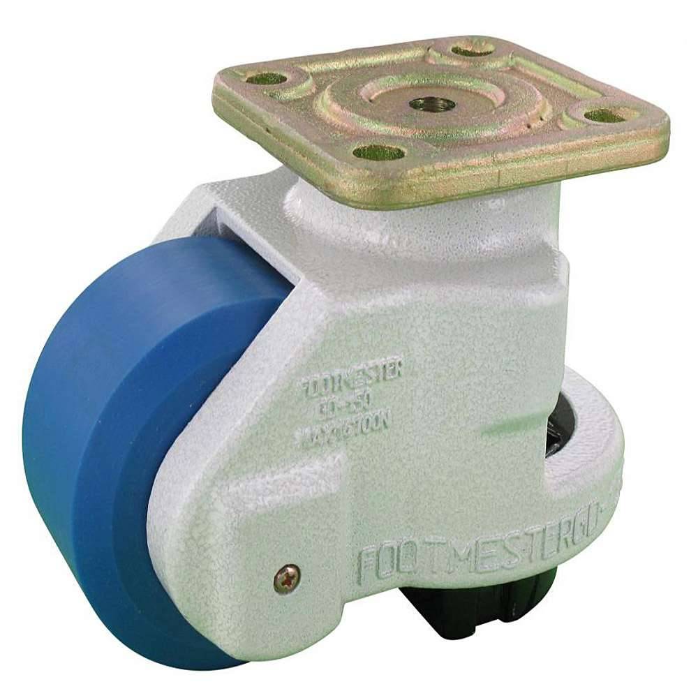 Feststellrolle - Polyamidrad - Gleitlager - Rad-Ø 100 mm - Bauhöhe 132 bis 140 mm - Tragkraft 1500 kg