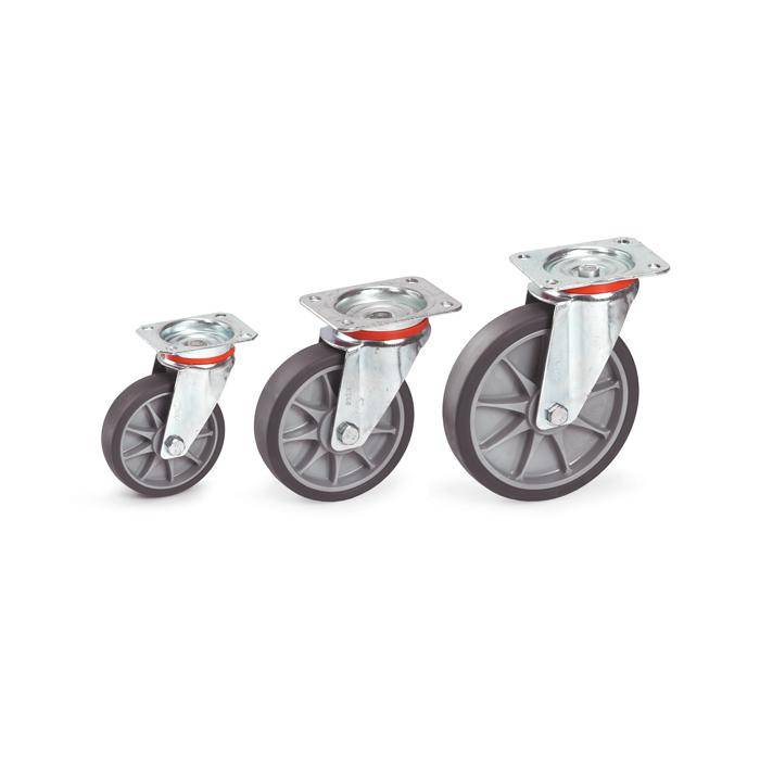 Lenkrolle - Thermoplastrad - Rad-Ø 125 mm - Bauhöhe 165 mm - Tragkraft 135 kg