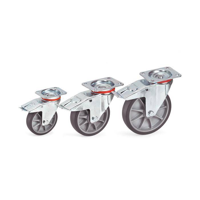 Lenkrolle - Thermoplastrad - Rad-Ø 125 mm - Bauhöhe 165 mm - Tragkraft 135 kg
