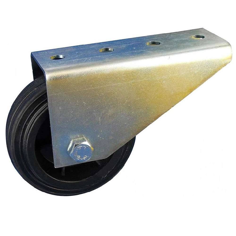 Torbockrolle - Vollgummirad - Gleitlager - Rad-Ø 80 mm - Bauhöhe 91 mm - Tragkraft 50 kg