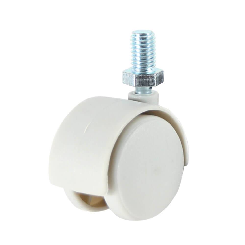 Möbelrolle - Kunststoff-Doppelrolle - Typ F75.050.G08.GR - mit Gewindestift - Rollen-Ø 50 mm - Bauhöhe 60 mm - Tragkraft 50 kg