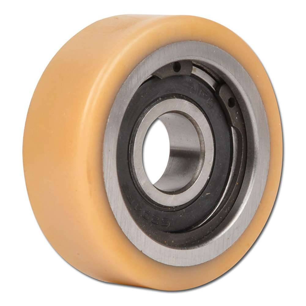Führungsrolle - Vulkollanrad mit Stahlkern - Kugellager - Rad-Ø 60 mm - Tragkraft 110 kg