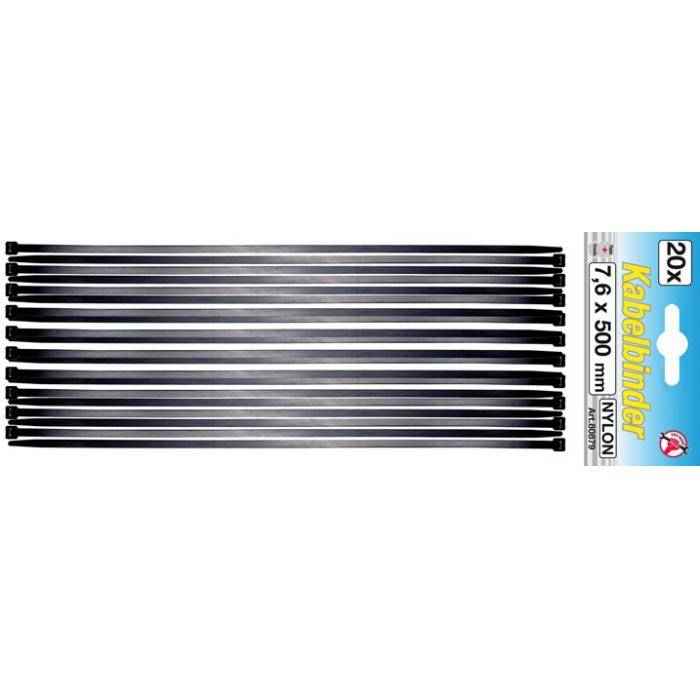 Kabelbinder-Satz - 7,6 mm x 500 mm - schwarz - 20-tlg.