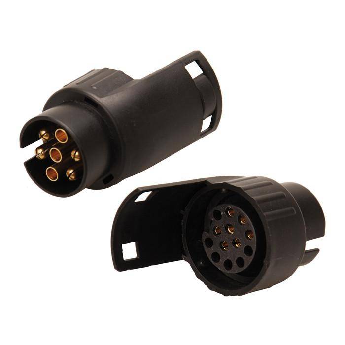 Adapter für Anhängerstecker - Kunststoffgehäuse - 7-auf-13 polig -
