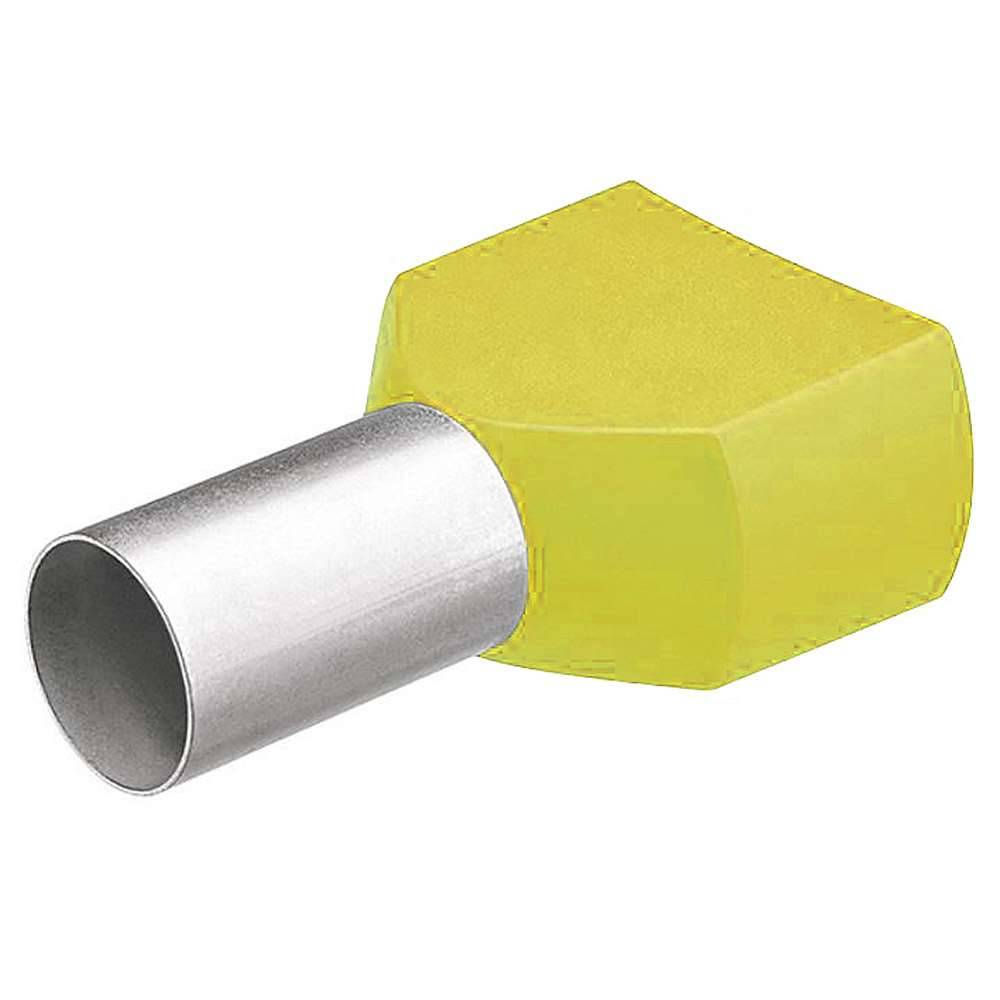 Twin-Aderendhülsen - Farbe gelb - Kabel 2 x 6,00 mm² - 50 Stk.