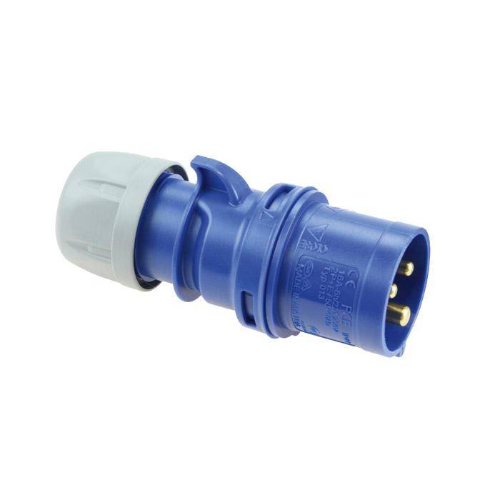 CEE-Stecker - "Shark" - 3-Polig - 6h - 16 A - 230 V - 50/ 60 Hz - IP44