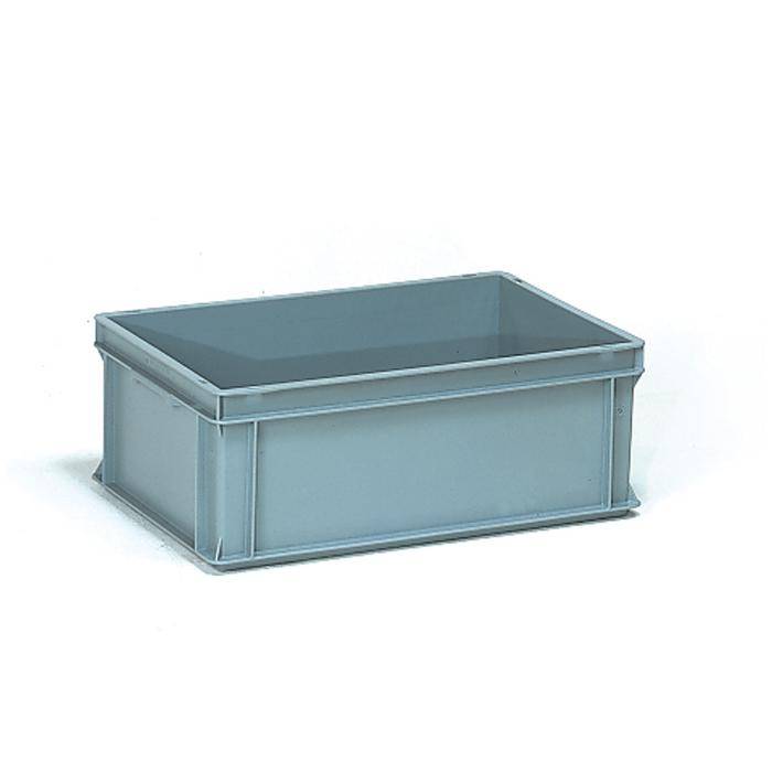 Kunststoffkasten - 40 l - Farbe grau - Außenmaße LxBxH: 600 x 400 x 220 mm - Innenmaße LxBxH: 557x357x215 mm