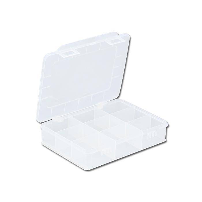 Sortimentskasten EuroPlus Basic 18/9 - mit neun Fächern - Außenmaße (B x T x H) 180 x 150 x 40 mm - Farbe transparent