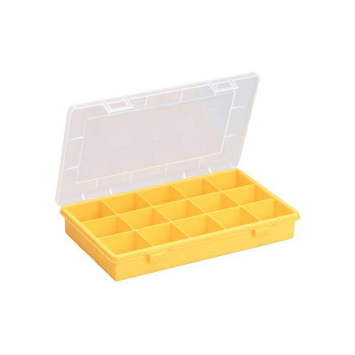 Sortimentskasten EuroPlus Basic 29/15 - mit 15 festen Fächern - Außenmaße (B x T x H) 290 x 185 x 46 mm