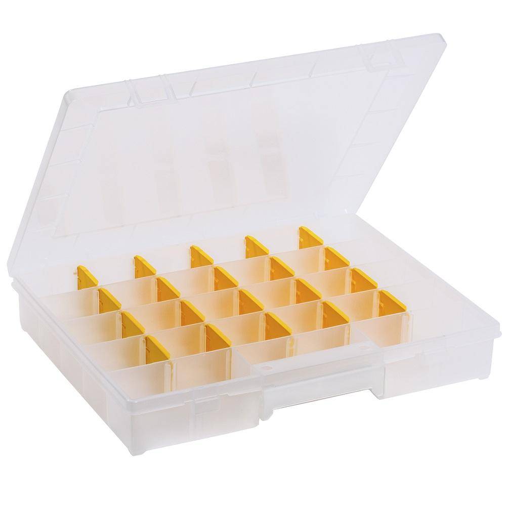 Sortimentskasten EuroPlus Basic 37/7-20 - mit 20 flexiblen Trennstegen - Außenmaße (BxTxH) 370 x 295 x 60 mm