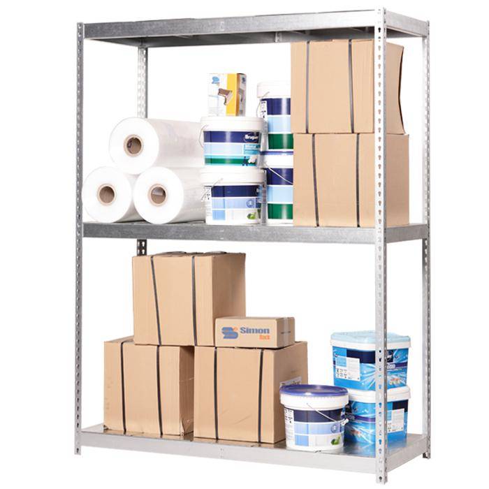Großfach-Steckregal EF-1206-3 - Farbe verzinkt - 2000 x 1500 x 600 mm