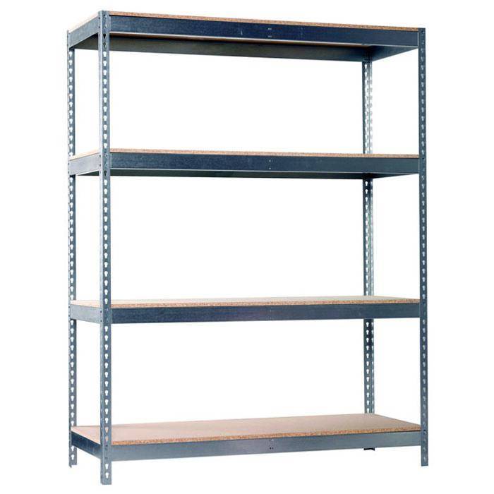 Großfach-Steckregal Ecoforte EF-1206-4 Chipboard - Farbe verzinkt - 2000 x 1200 x 600 mm - 4 Ebenen